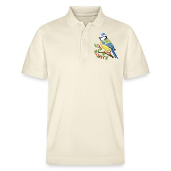 blue - Stanley/Stella Unisex Organic Polo Shirt PREPSTER - soft Ecru - Front - Roxy (174cm) & Andy (188cm)