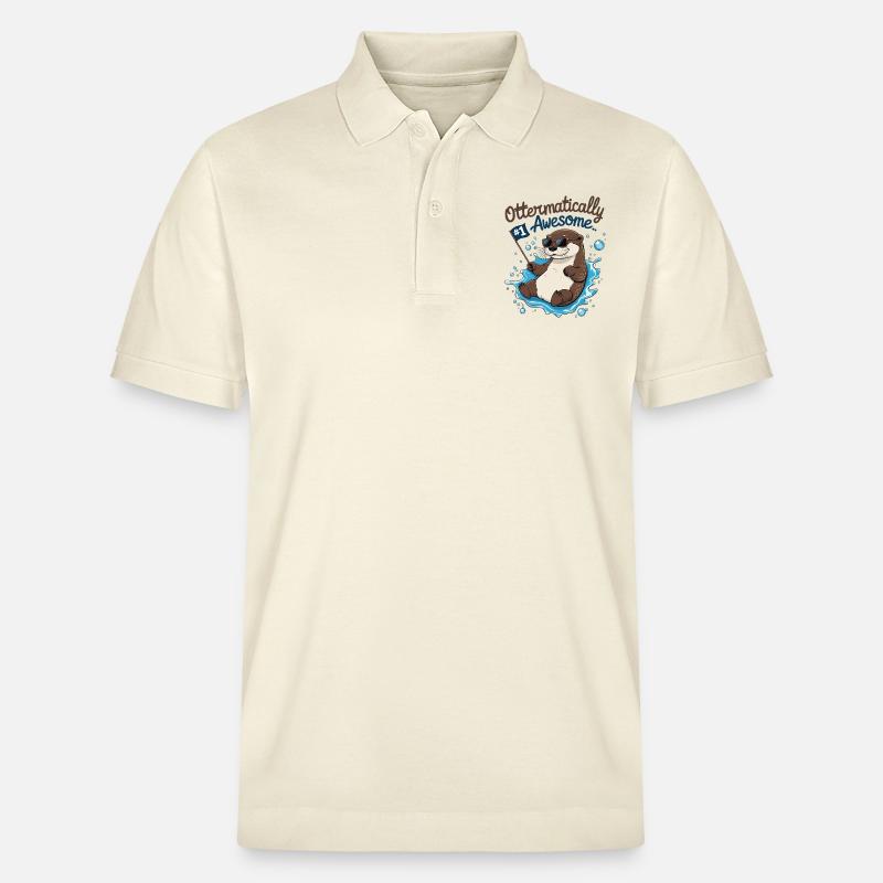 Otter-like cool – Funny Otter - Stanley/Stella Unisex Organic Polo Shirt PREPSTER - soft Ecru