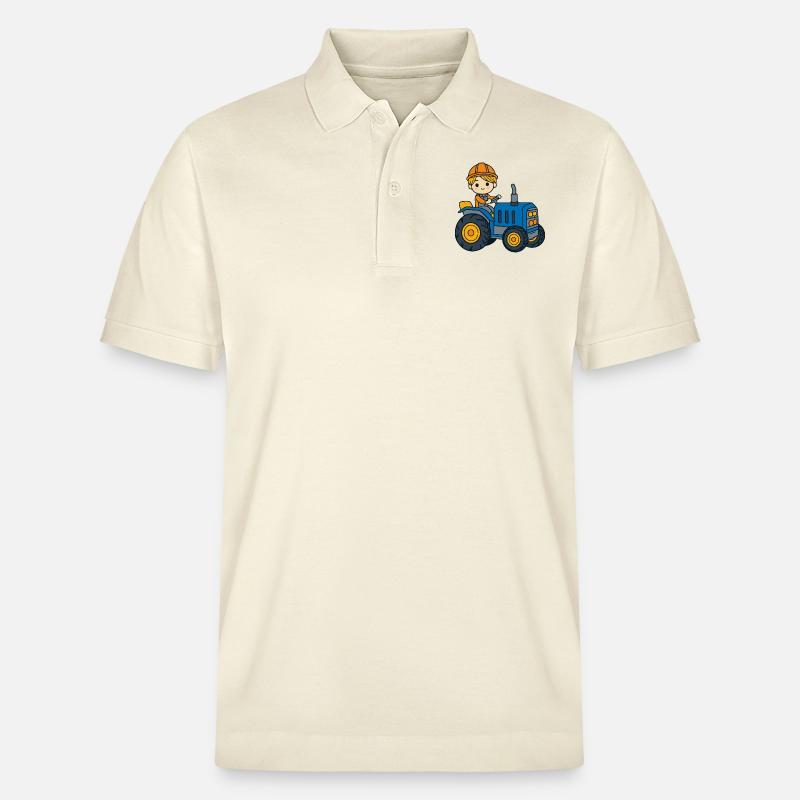 Traktor Junge Kinder - Stanley/Stella Unisex Bio-Poloshirt PREPSTER - Natur