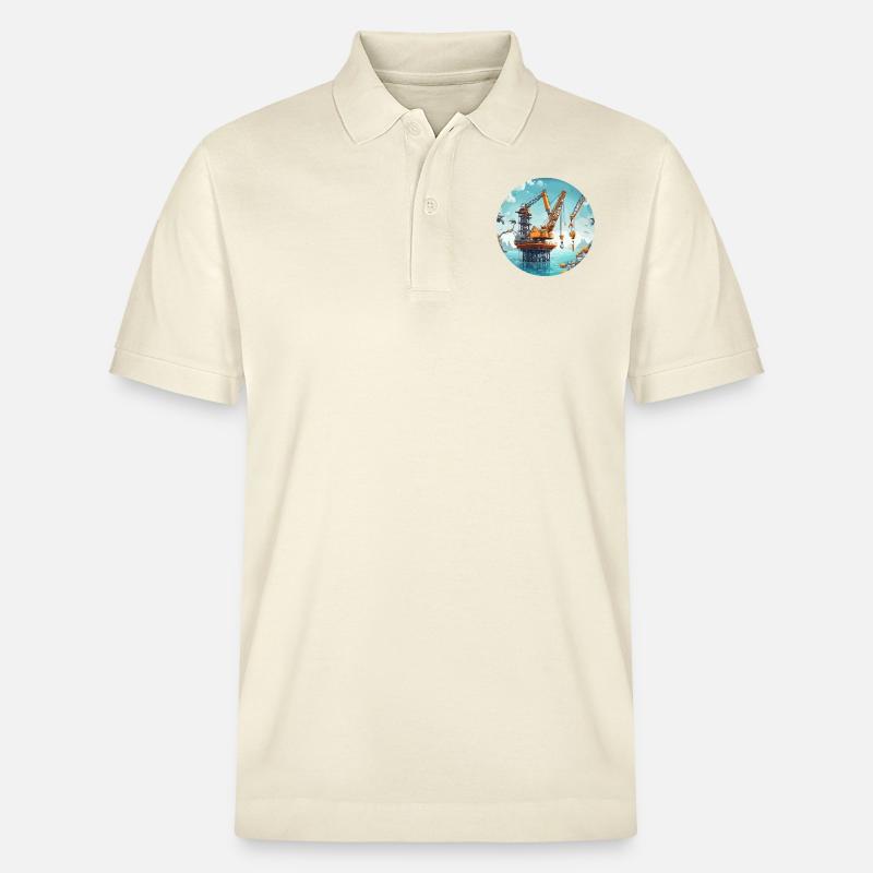 Kran / Baustelle / Seilwinde / Kransystem - Stanley/Stella Unisex Bio-Poloshirt PREPSTER - Natur