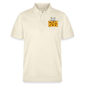 Souris Rat Derrière De Grands Trous Fromage Semble Drôle - Polo PREPSTER bio Stanley/Stella Unisexe - écru doux - Devant - Roxy (174cm) & Andy (188cm)