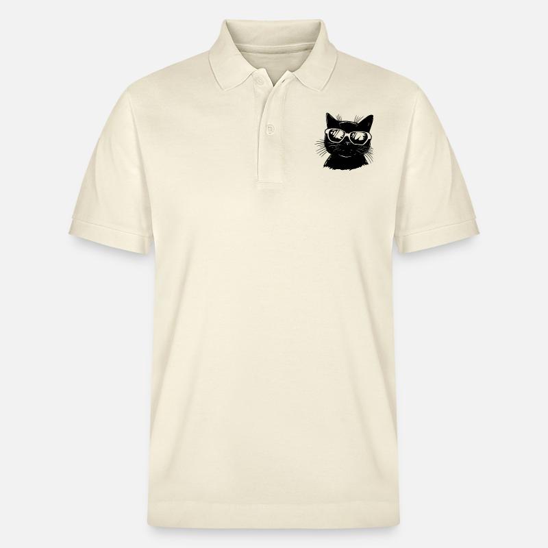 Chat avec lunettes - Polo PREPSTER bio Stanley/Stella Unisexe - écru doux