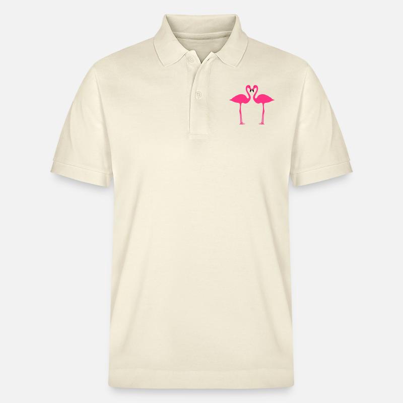 Flamingos 2farbig - Stanley/Stella Unisex Bio-Poloshirt PREPSTER - Natur