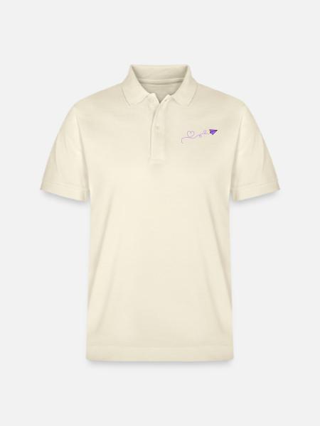 Paper Airplane Heart - Stanley/Stella Unisex Organic Polo Shirt PREPSTER - soft Ecru