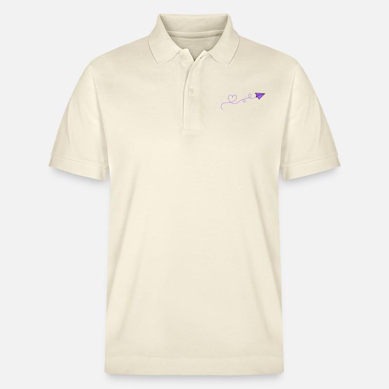 papierflieger herz - Stanley/Stella Unisex Bio-Poloshirt PREPSTER - Natur