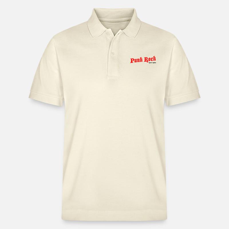 Punk Rock Rot - Schwarzes Logo - Stanley/Stella Unisex Bio-Poloshirt PREPSTER - Natur