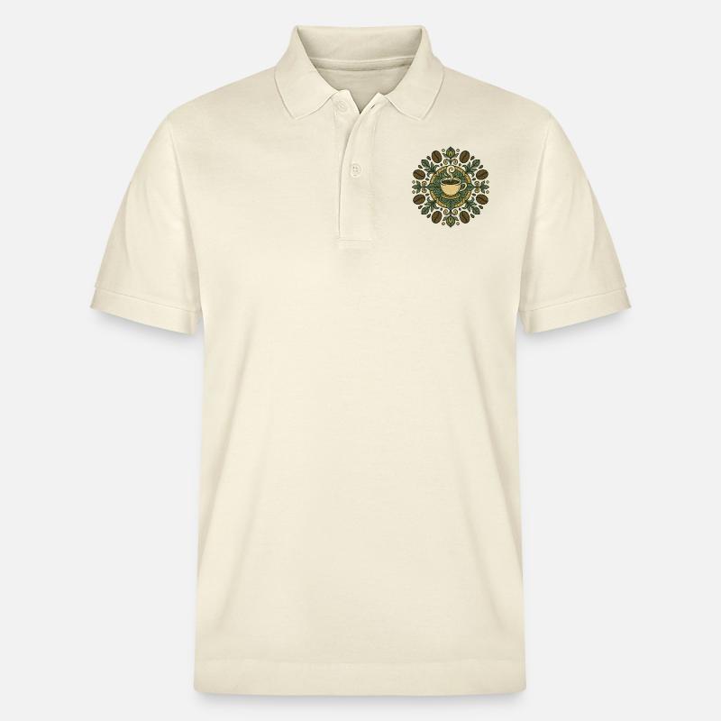 Kaffee-Mandala - Stanley/Stella Unisex Bio-Poloshirt PREPSTER - Natur
