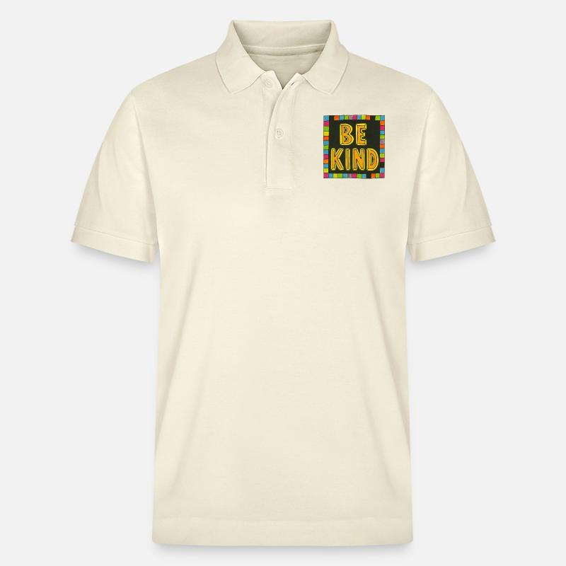 Bloc arc-en-ciel Be Kind - Polo PREPSTER bio Stanley/Stella Unisexe - écru doux