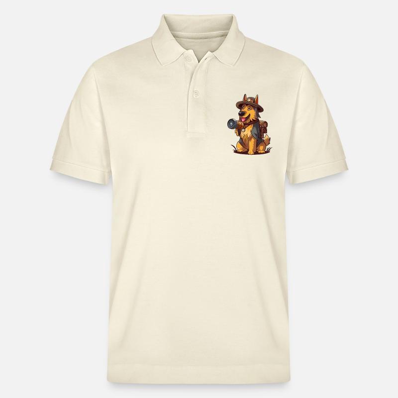 Deutscher Schäferhund Der Entdecker - Stanley/Stella Unisex Bio-Poloshirt PREPSTER - Natur