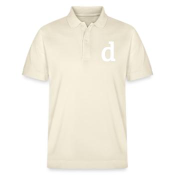 Buchstabe d "d" weiß - Stanley/Stella Unisex Bio-Poloshirt PREPSTER - Natur - Vorne - Roxy (174cm) & Andy (188cm)