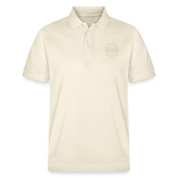 NAMASTE (1) - Stanley/Stella Unisex Organic Polo Shirt PREPSTER - soft Ecru - Front - Roxy (174cm) & Andy (188cm)