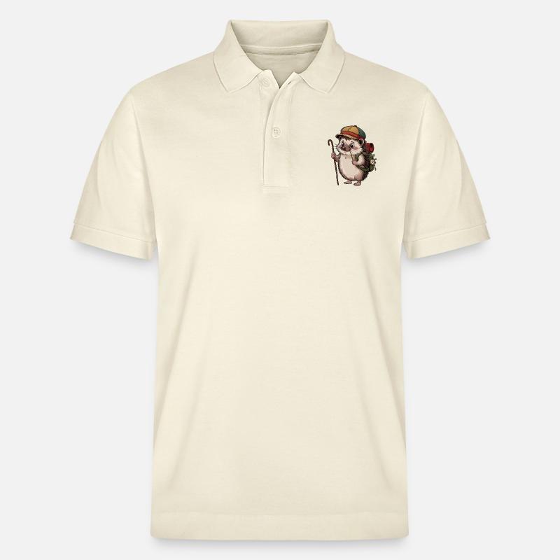 Igel mit Rucksack auf Wanderschaft - Stanley/Stella Unisex Bio-Poloshirt PREPSTER - Natur