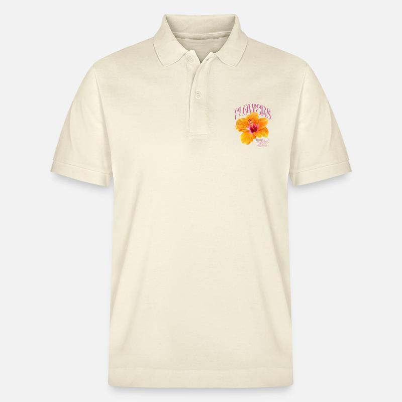Hibiscus Fleur d’hibiscus Fleurs - Polo PREPSTER bio Stanley/Stella Unisexe - écru doux