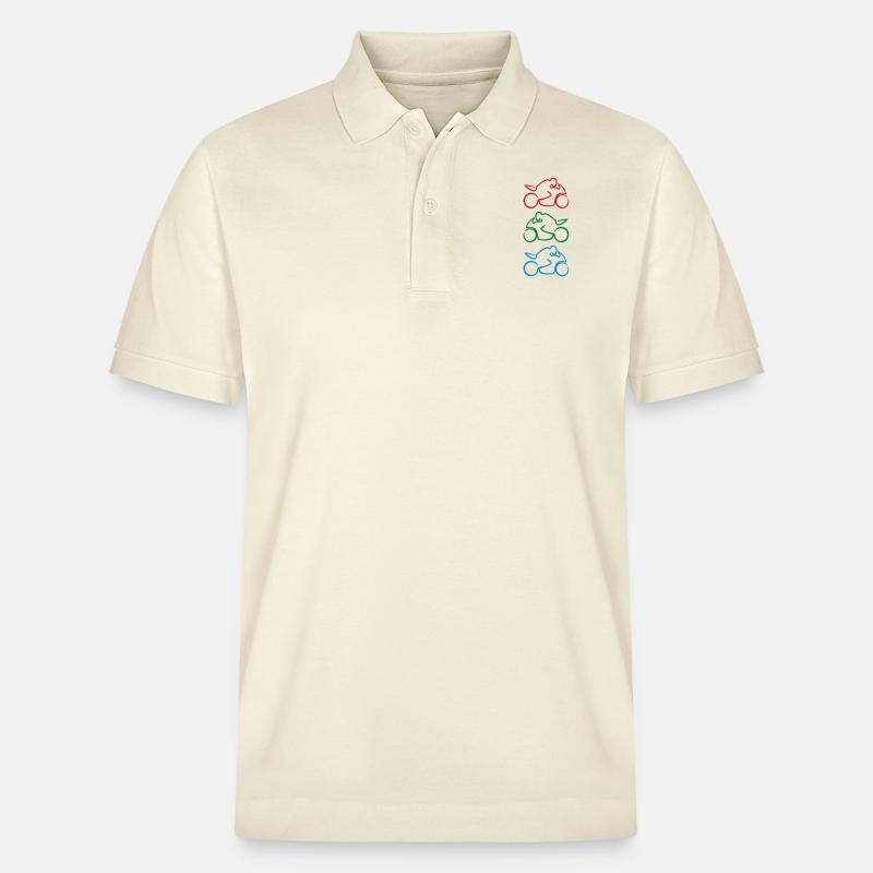 motorcycle 3c - Stanley/Stella Unisex Bio-Poloshirt PREPSTER - Natur
