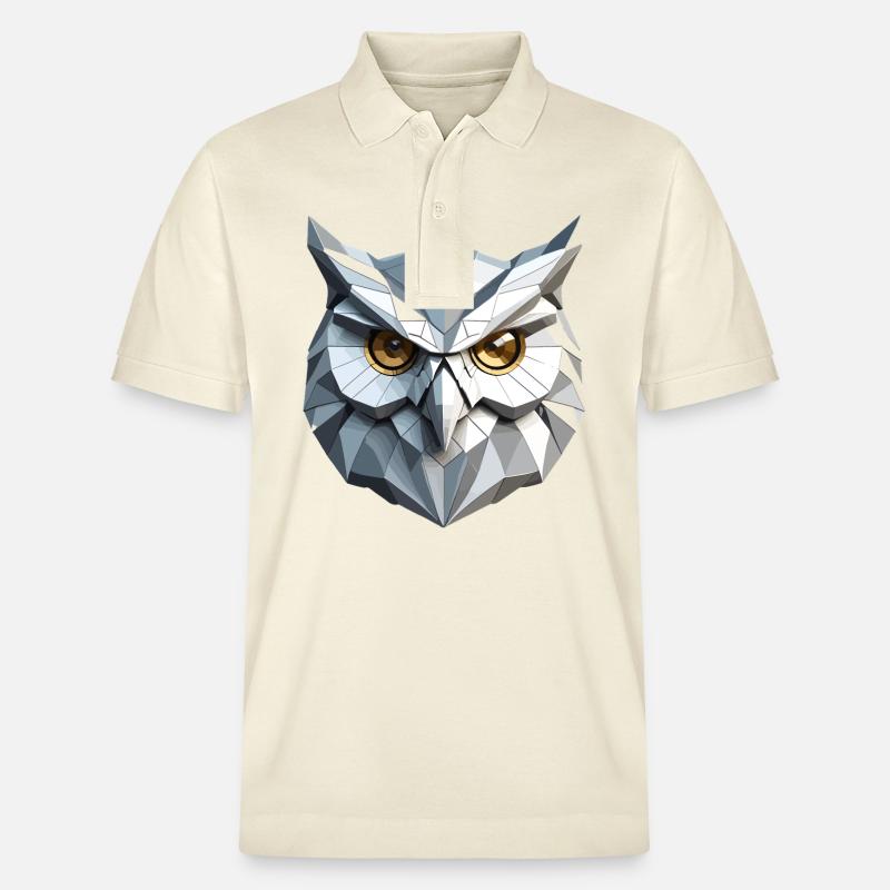 Owl Mask - Low Poly Design - Stanley/Stella Unisex Bio-Poloshirt PREPSTER - Natur