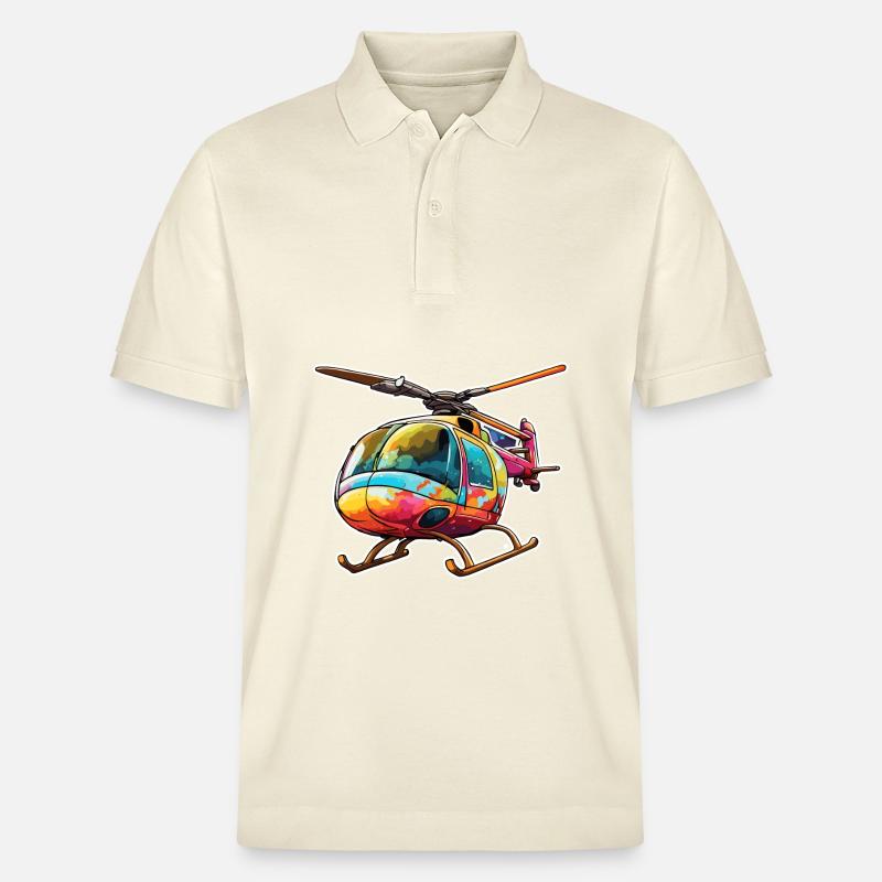 Helikopter / Hubschrauber / fliegen / Luftfahrt - Stanley/Stella Unisex Bio-Poloshirt PREPSTER - Natur