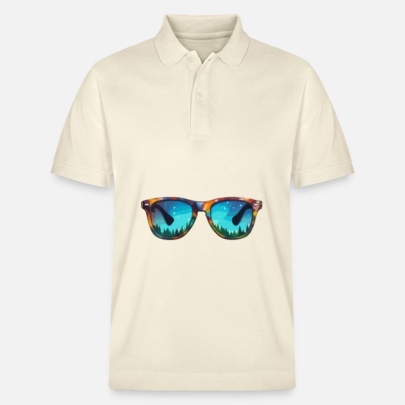 Sonnenbrille / Reflektion / Wald / Spiegelung - Stanley/Stella Unisex Bio-Poloshirt PREPSTER - Natur