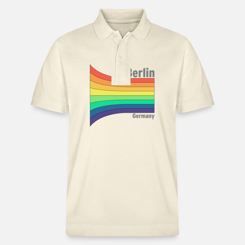 Berlin Regenbogen Stolz Souvenir Mitbringsel - Stanley/Stella Unisex Bio-Poloshirt PREPSTER - Natur