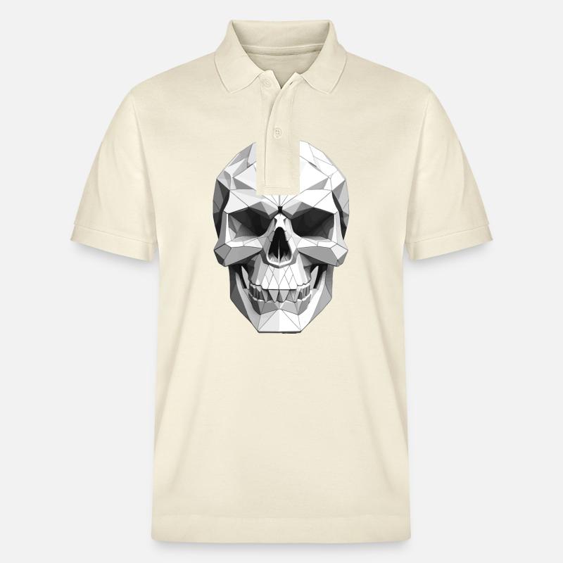 Crâne - Design Low Poly - Polo PREPSTER bio Stanley/Stella Unisexe - écru doux