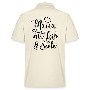 Vollblutmama Beste Mama Geschenk Liebe Seele Herz - Stanley/Stella Unisex Bio-Poloshirt PREPSTER - Natur - Hinten - Andy (188cm)
