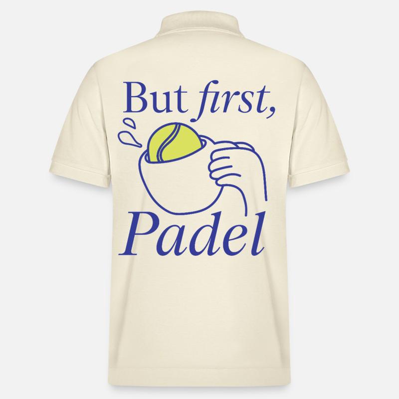 But first, Padel Design Logo  - Stanley/Stella Unisex Bio-Poloshirt PREPSTER - Natur