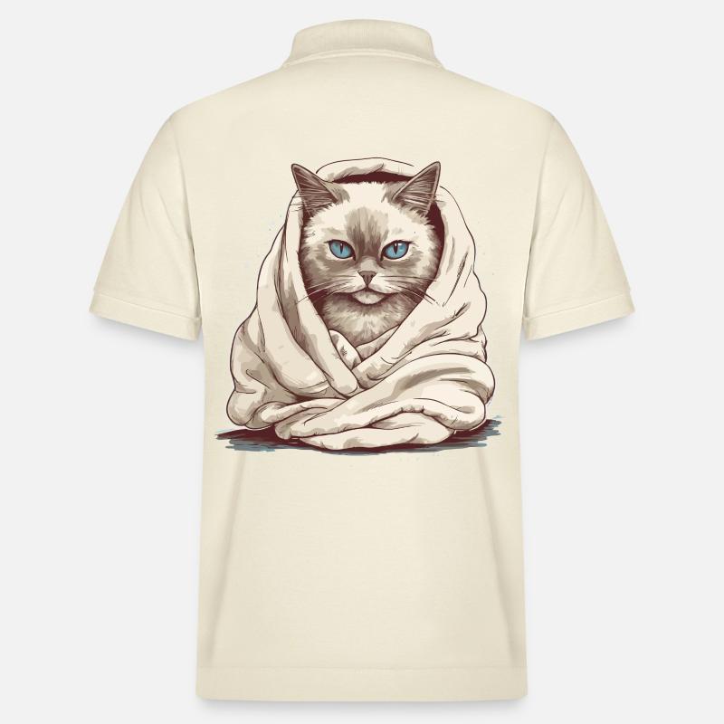 Chat dans une couverture - Polo PREPSTER bio Stanley/Stella Unisexe - écru doux