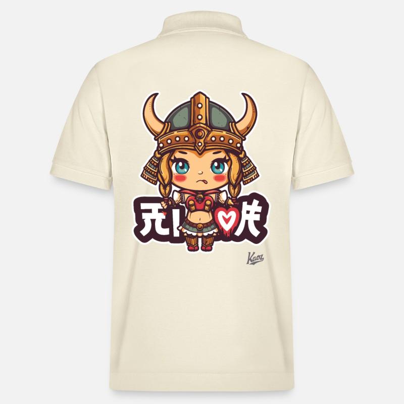 mignon chibi barbare viking fille - Polo PREPSTER bio Stanley/Stella Unisexe - écru doux