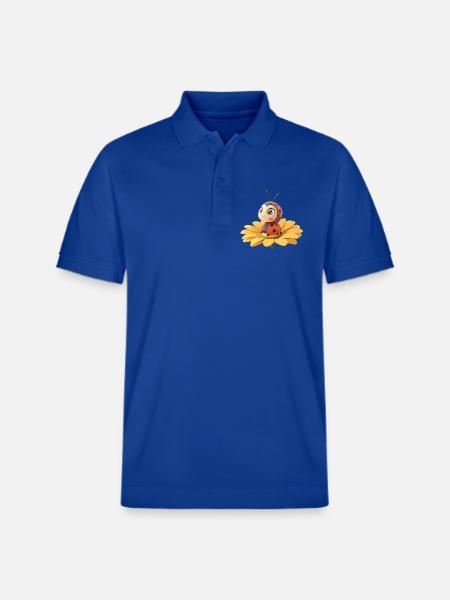 Cute ladybug on a flower - Stanley/Stella Unisex Organic Polo Shirt PREPSTER - majorelle blue