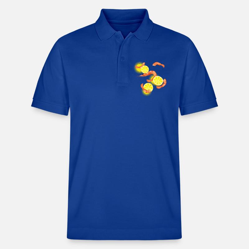 Garnelen oder Shrimps mit Zitronen Scheiben - Stanley/Stella Unisex Bio-Poloshirt PREPSTER - Dunkelblau