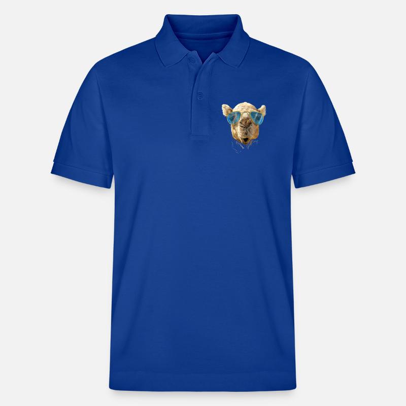 Kamel mit Sonnenbrille - Stanley/Stella Unisex Bio-Poloshirt PREPSTER - Dunkelblau