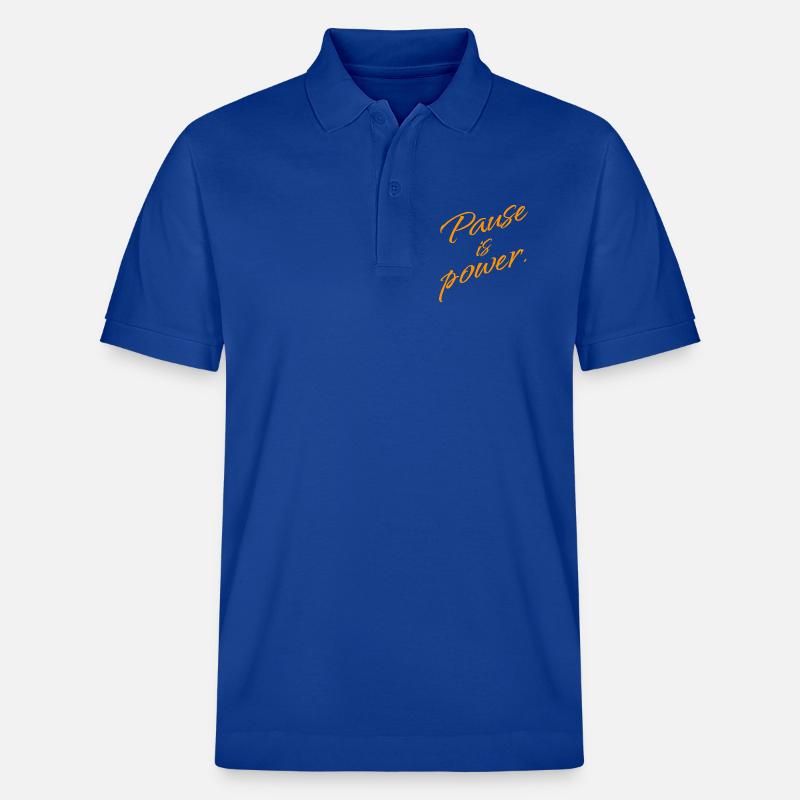 Pause is Power – Rest & Reset Statement - Stanley/Stella Unisex Bio-Poloshirt PREPSTER - Dunkelblau