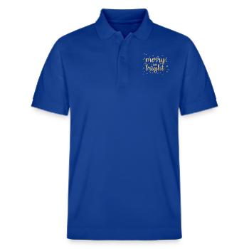 Christmas poinsettia merry and bright - Stanley/Stella Unisex Organic Polo Shirt PREPSTER - majorelle blue - Front - Roxy (174cm) & Andy (188cm)