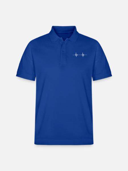 ECG Chart Beat - Stanley/Stella Unisex Organic Polo Shirt PREPSTER - majorelle blue