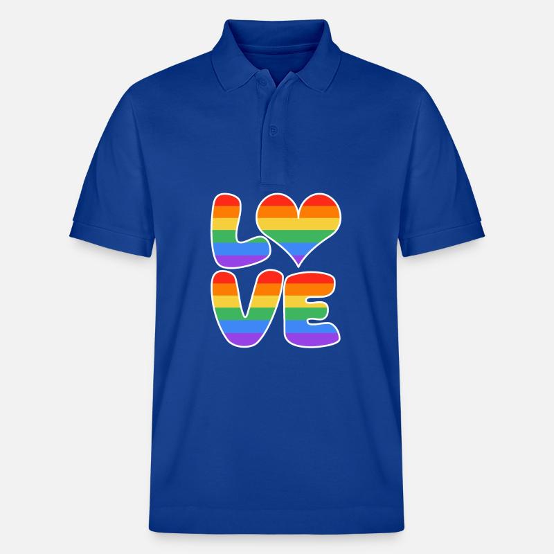 Conception de cœurs arc-en-ciel - Polo PREPSTER bio Stanley/Stella Unisexe - bleu foncé