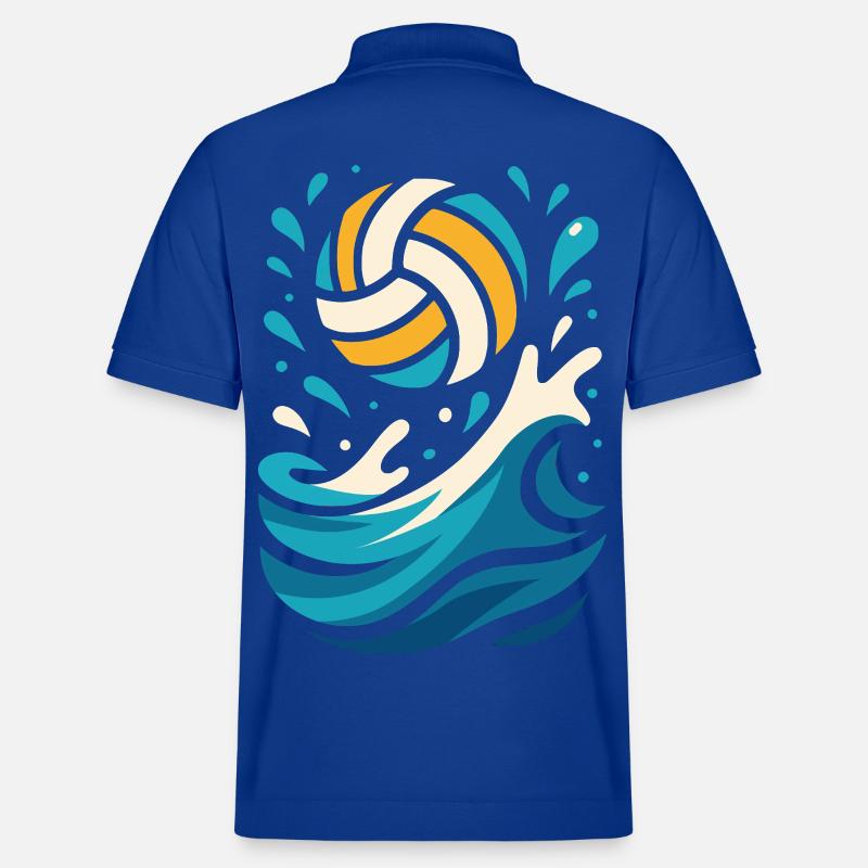 SuperSpike | Volley-ball Éclaboussures d’eau - Polo PREPSTER bio Stanley/Stella Unisexe - bleu foncé