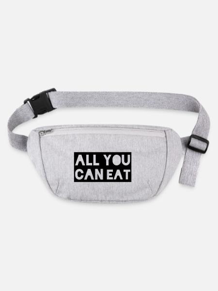 all you can eat - Stanley/Stella recycelte Gürteltasche - Grau meliert - Vorne