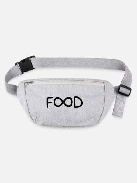 Infinitely eating funny sayings - Stanley/Stella recycled Hip Bag  - heather grey - Front