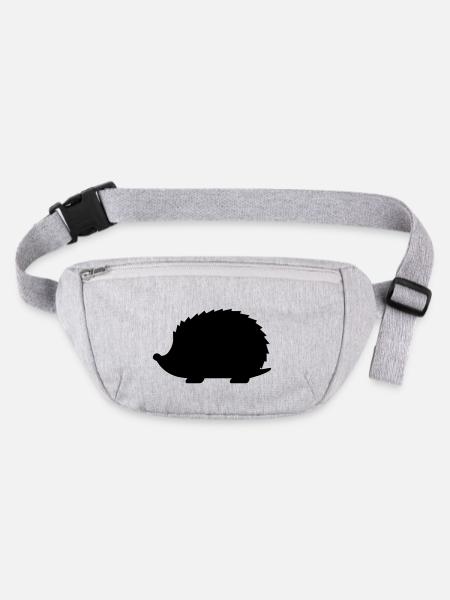 Hedgehog silhouette idea gift animal small - Stanley/Stella recycled Hip Bag  - heather grey - Front