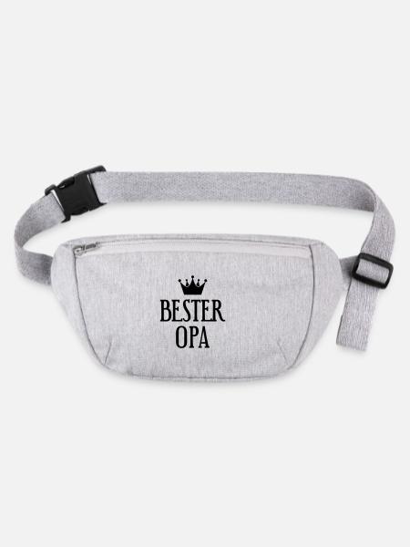 Bester Opa König Krone Großvater Geschenk - Stanley/Stella recycelte Gürteltasche - Grau meliert - Vorne