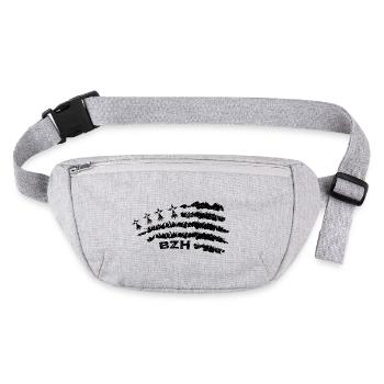 drapeau breton,carte breton,bzh vintage - Sac banane recyclé Stanley/Stella - gris chiné - Devant