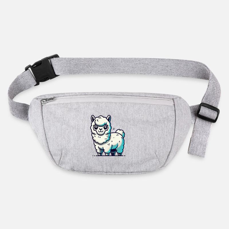 Weiße Llama mit Blauakzenten Stanley/Stella recycelte Gürteltasche