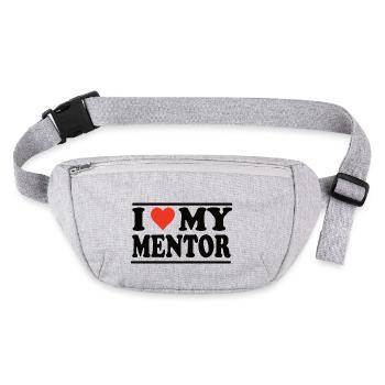 love my Mentor, cooles Mentoren Design - Stanley/Stella recycelte Gürteltasche - Grau meliert - Vorne
