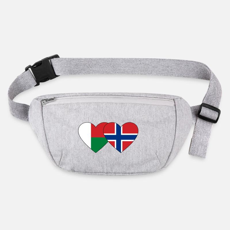Madagascar Norvège Drapeau du Cœur Sac banane recyclé Stanley/Stella