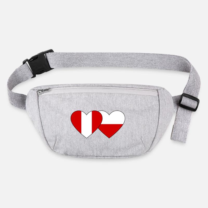 Pérou Pologne Cœur Drapeau Sac banane recyclé Stanley/Stella