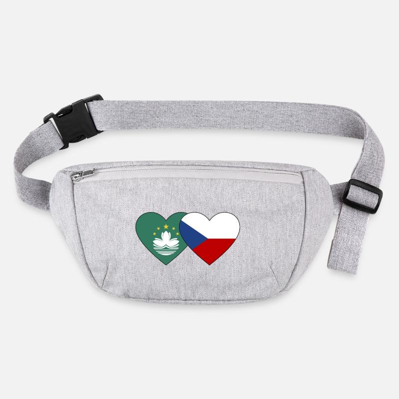 Macao République tchèque Flag Heart Sac banane recyclé Stanley/Stella