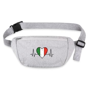 Italien Heartbeat Line Flagge Liebe Reisen Design - Stanley/Stella recycelte Gürteltasche - Grau meliert - Vorne