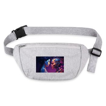 Man and Machine Side - Stanley/Stella recycled Hip Bag  - heather grey - Front