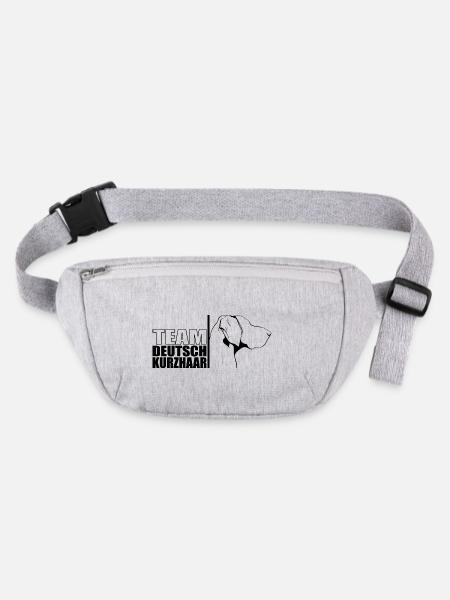 TEAM Deutsch Kurzhaar Hunde Hund Wilsigns - Stanley/Stella recycelte Gürteltasche - Grau meliert - Vorne