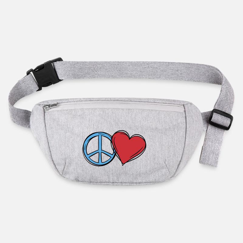Herz Weltfrieden Peace Frieden Liebe Geschenkidee Stanley/Stella recycelte Gürteltasche