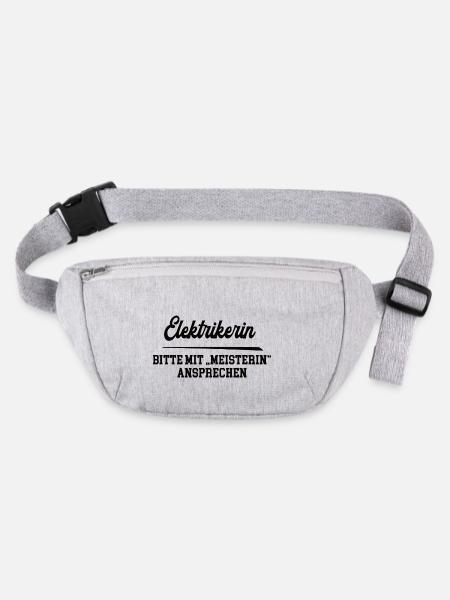 Elektrikerin Meister Prüfung Bestanden Meisterin - Stanley/Stella recycelte Gürteltasche - Grau meliert - Vorne